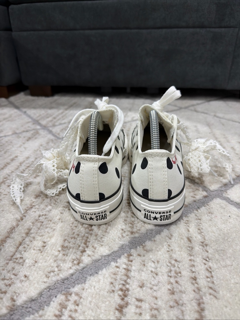 Converse Chuck Taylor All Star Lift Platform Low Shoes Polka Dots Women’s Size 8 - Picture 4 of 8